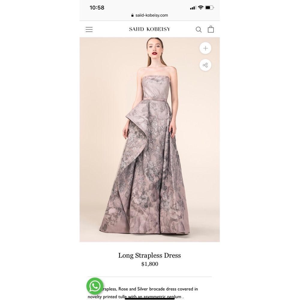 Saiid Kobeisy strapless gown fits size 4-6
